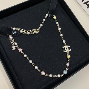 Brand New CHANEL Multi-Color Pearl Statement Necklace